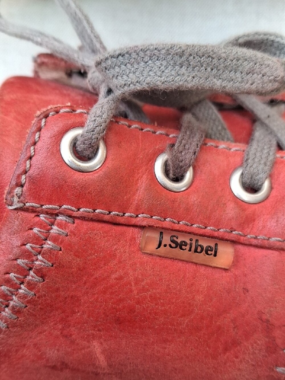 Josef Seibel Red Leather Comfort Sneakers US 6.5 (EU 37) - Picture 3 of 9